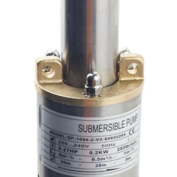 2 inch 370W Deep Well Submersible Bore Pump Stainless Steel 1080L/H Max 50m Head